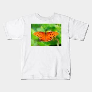 Passion Butterfly - Gulf Fritillary - Painterly Kids T-Shirt